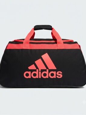 Adidas Black & Bright Pink Logo Duffel Bag